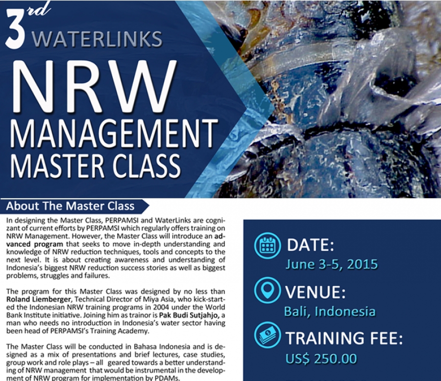 WaterLinks: 3rd Non-Revenue Water Masterclass - Bali